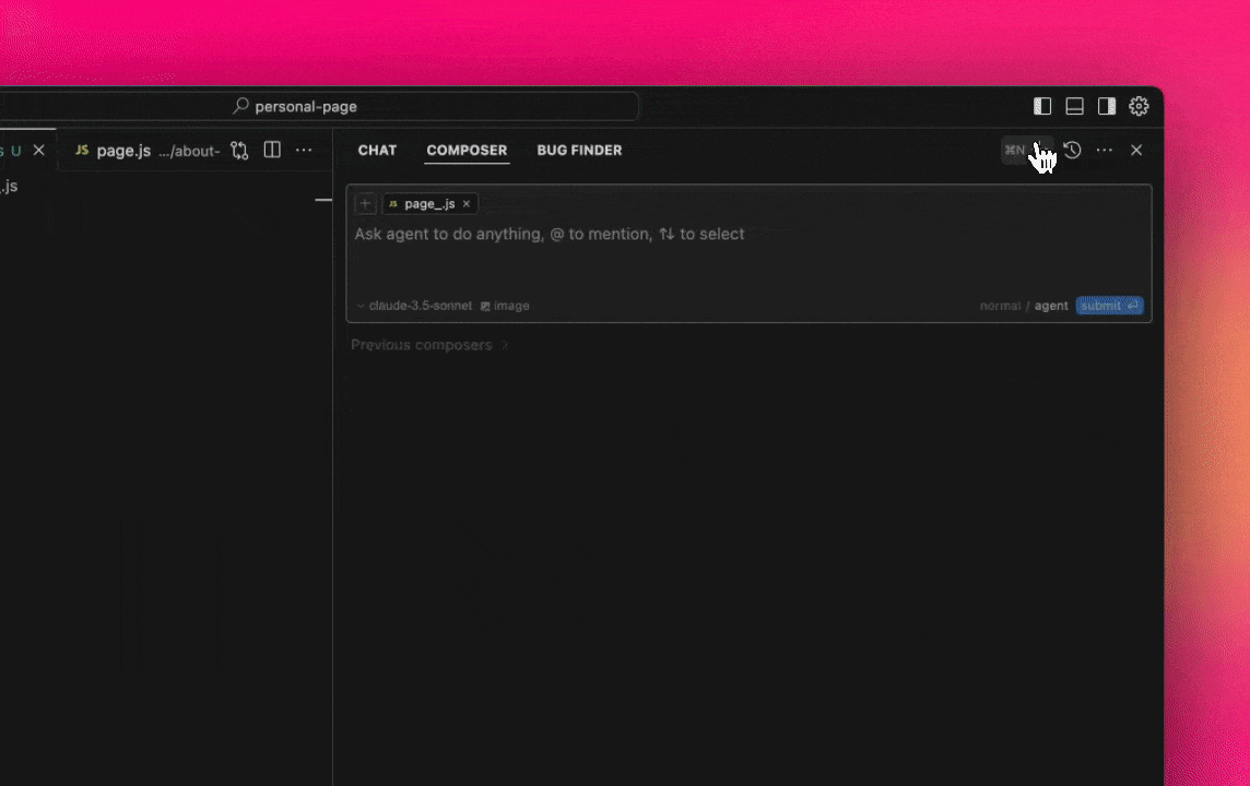 Cursor Composer demonstration